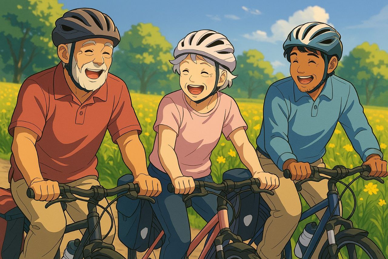 KI generiertes Bild von einer Fahrradtour